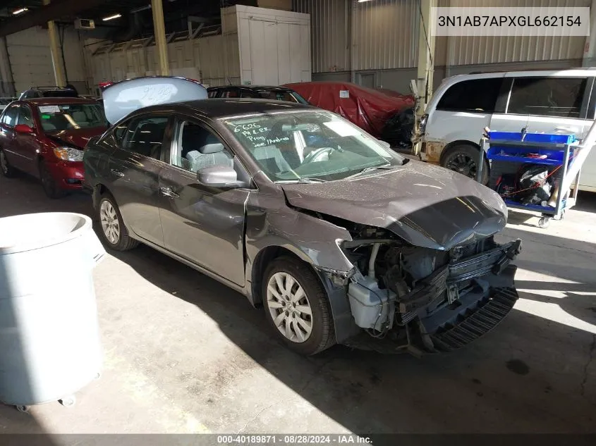 2016 Nissan Sentra Sv VIN: 3N1AB7APXGL662154 Lot: 40189871