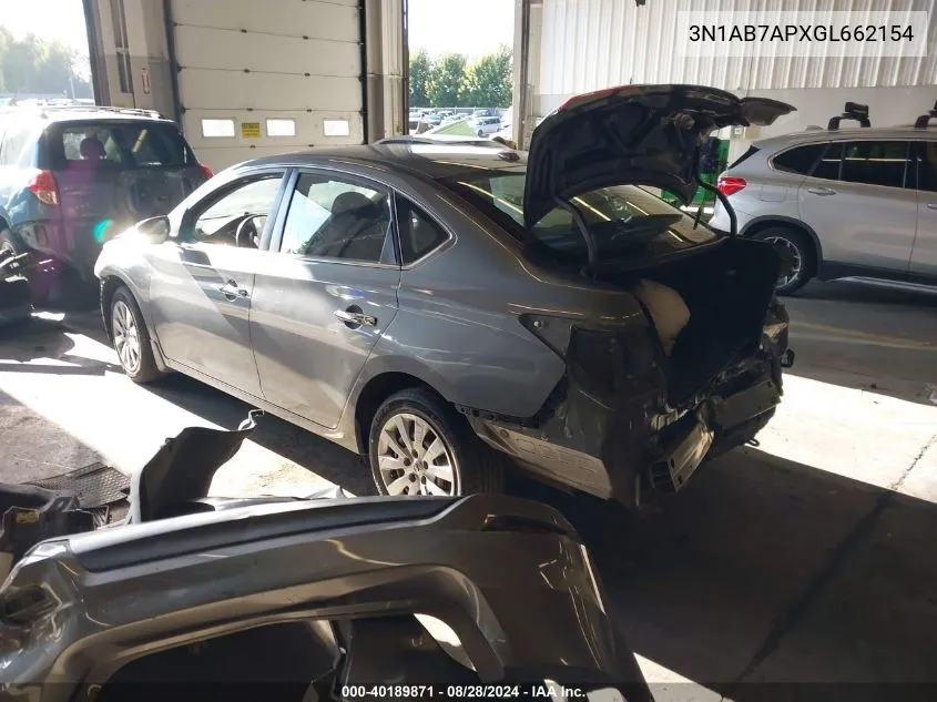 2016 Nissan Sentra Sv VIN: 3N1AB7APXGL662154 Lot: 40189871