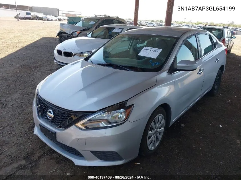 2016 Nissan Sentra Sv VIN: 3N1AB7AP3GL654199 Lot: 40197409