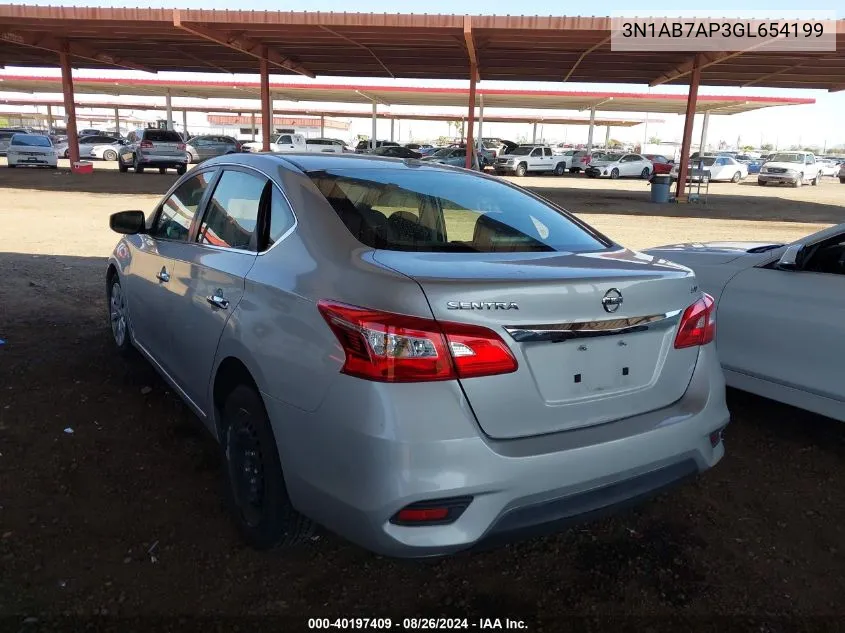 3N1AB7AP3GL654199 2016 Nissan Sentra Sv