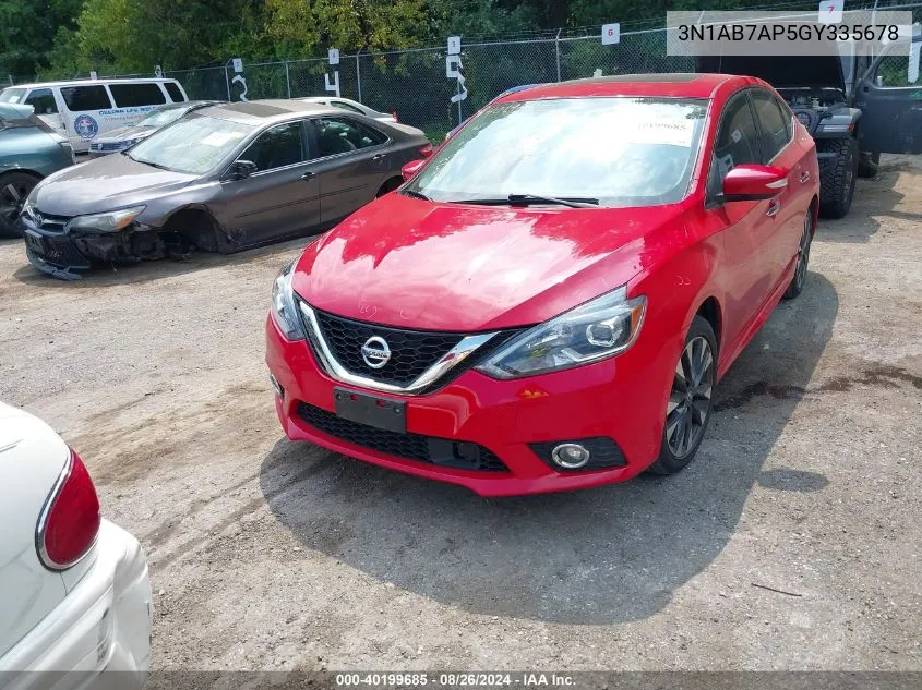 2016 Nissan Sentra Sr VIN: 3N1AB7AP5GY335678 Lot: 40199685