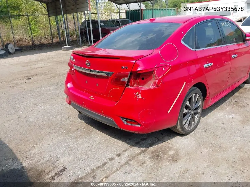 2016 Nissan Sentra Sr VIN: 3N1AB7AP5GY335678 Lot: 40199685