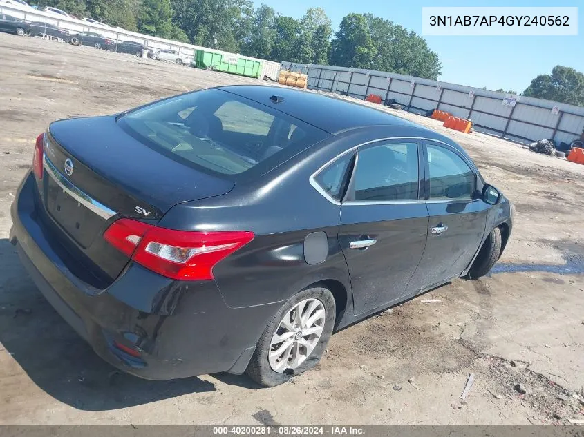 3N1AB7AP4GY240562 2016 Nissan Sentra Sv