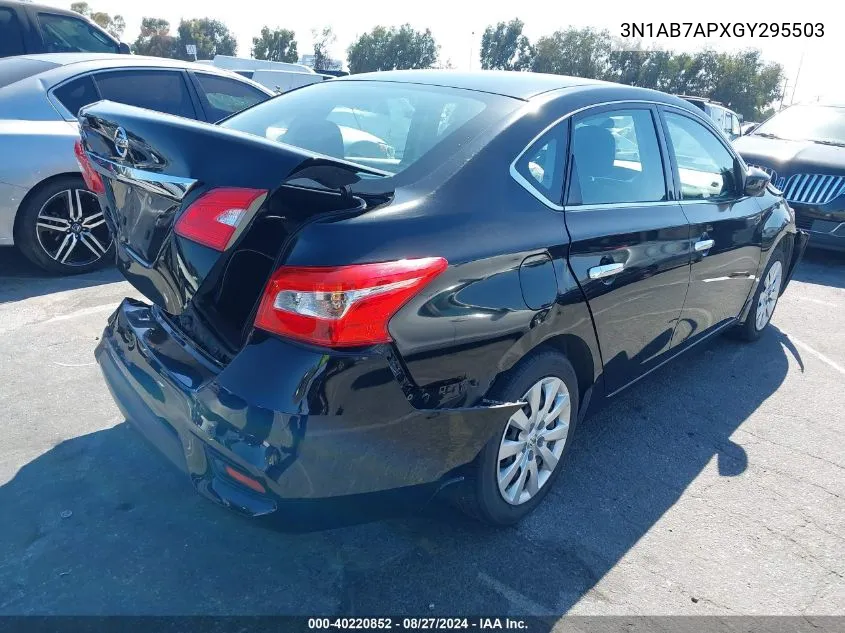 2016 Nissan Sentra S VIN: 3N1AB7APXGY295503 Lot: 40220852