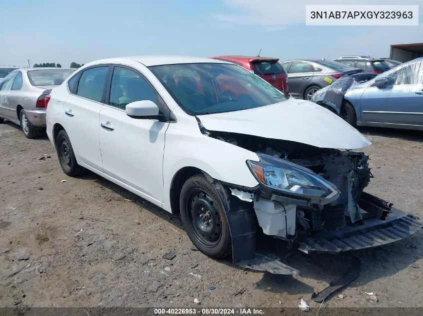 2016 Nissan Sentra S VIN: 3N1AB7APXGY323963 Lot: 40226953