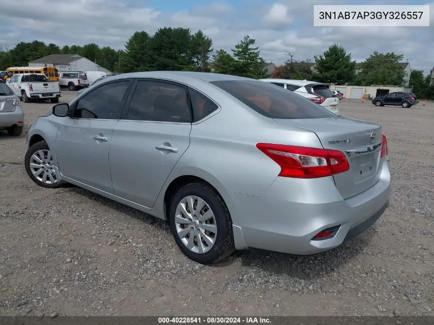 3N1AB7AP3GY326557 2016 Nissan Sentra S