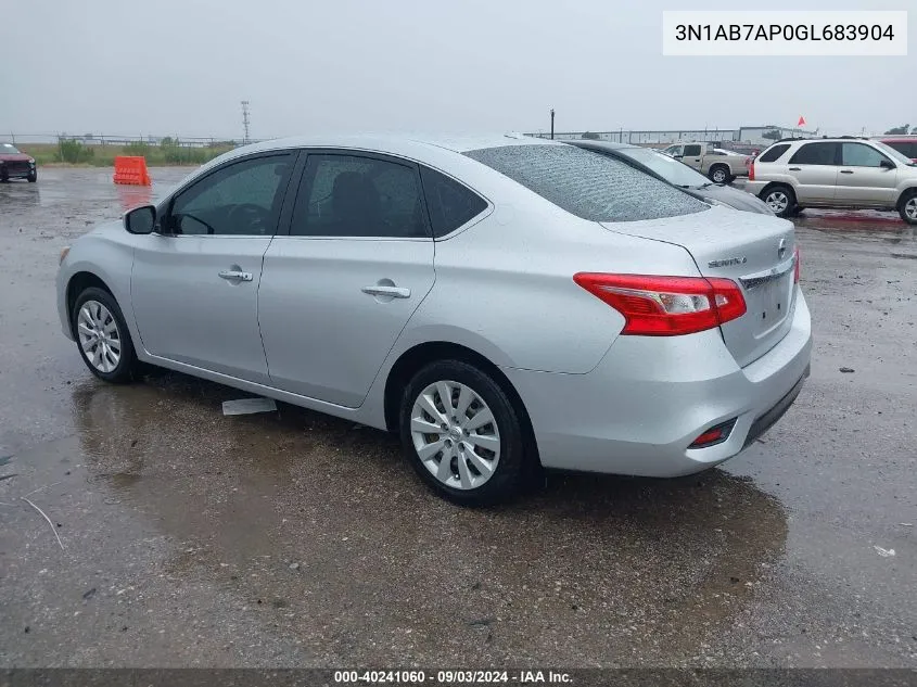 2016 Nissan Sentra Sv VIN: 3N1AB7AP0GL683904 Lot: 40241060