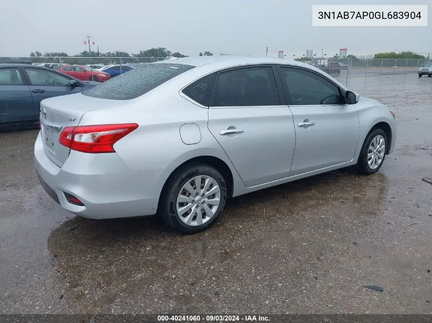 3N1AB7AP0GL683904 2016 Nissan Sentra Sv