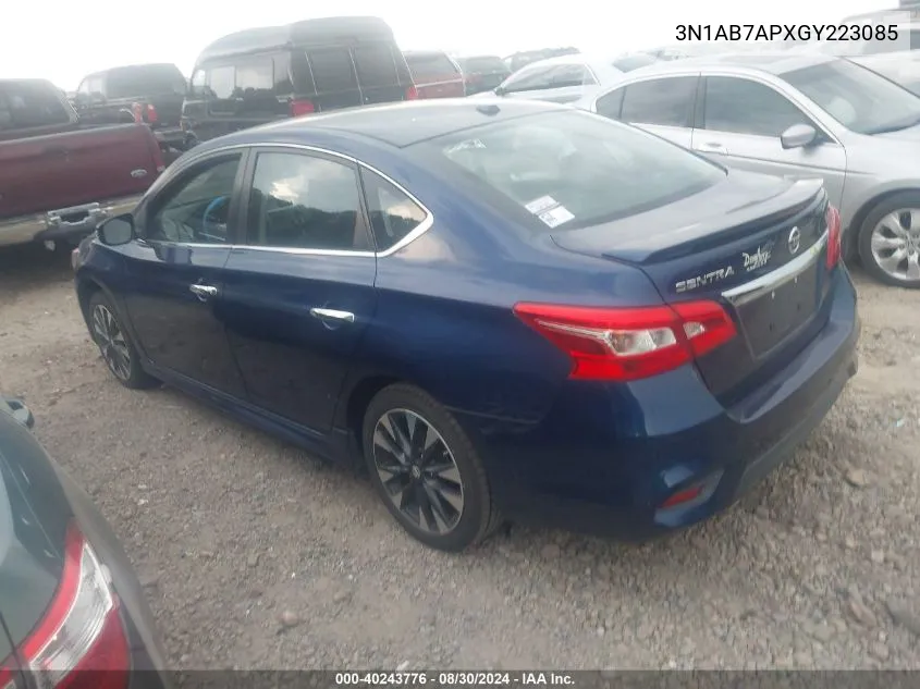 2016 Nissan Sentra Sr VIN: 3N1AB7APXGY223085 Lot: 40243776