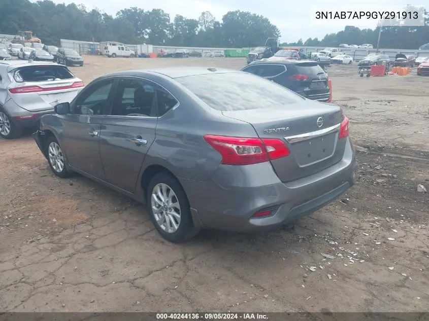 2016 Nissan Sentra Sv VIN: 3N1AB7AP9GY291913 Lot: 40244136