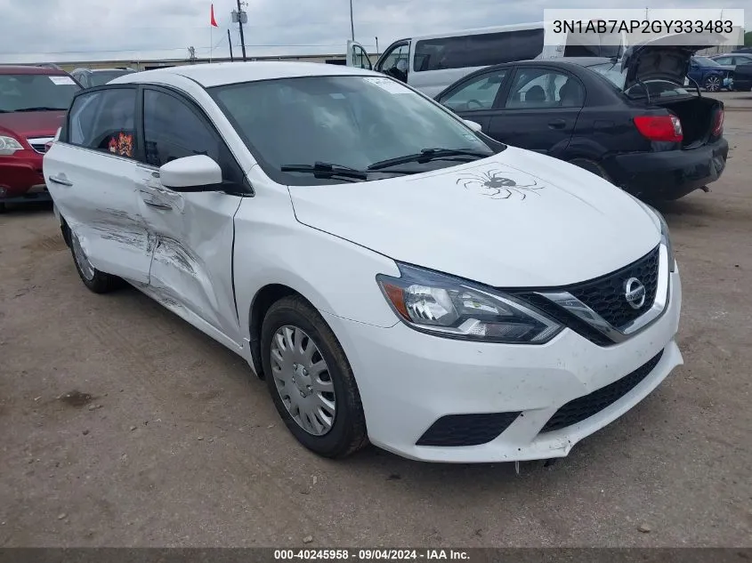 2016 Nissan Sentra S VIN: 3N1AB7AP2GY333483 Lot: 40245958