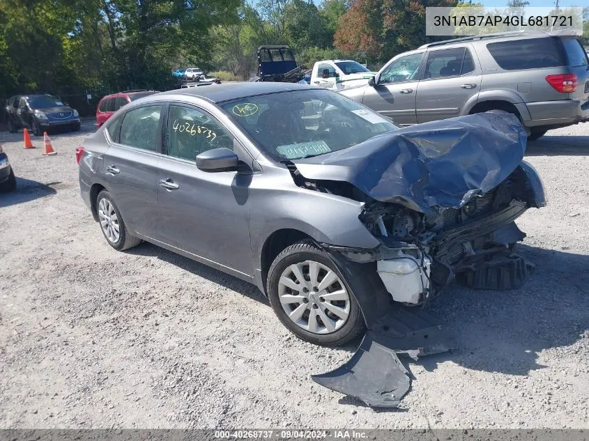 3N1AB7AP4GL681721 2016 Nissan Sentra S