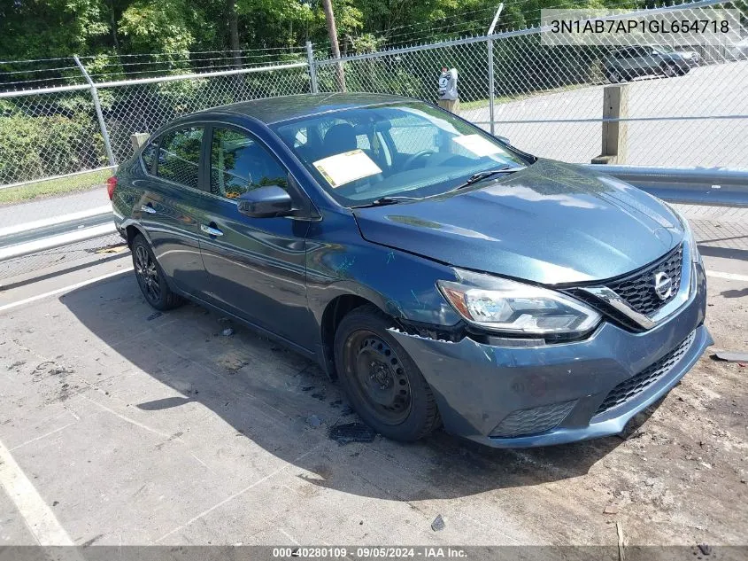 2016 Nissan Sentra Sv VIN: 3N1AB7AP1GL654718 Lot: 40280109