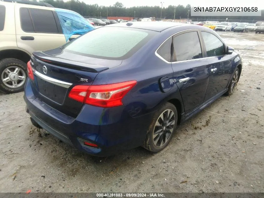 2016 Nissan Sentra Sr VIN: 3N1AB7APXGY210658 Lot: 40281883