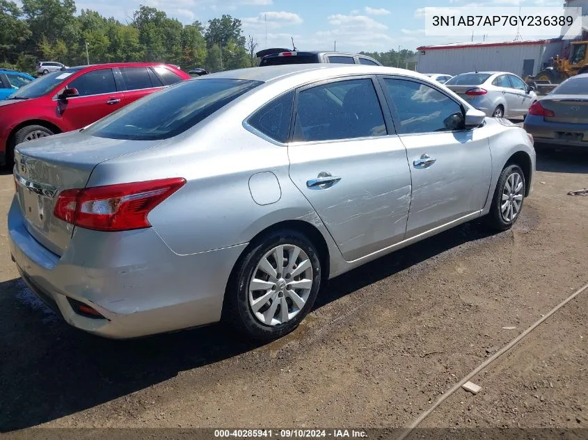 2016 Nissan Sentra Fe+ S/S/Sl/Sr/Sv VIN: 3N1AB7AP7GY236389 Lot: 40285941