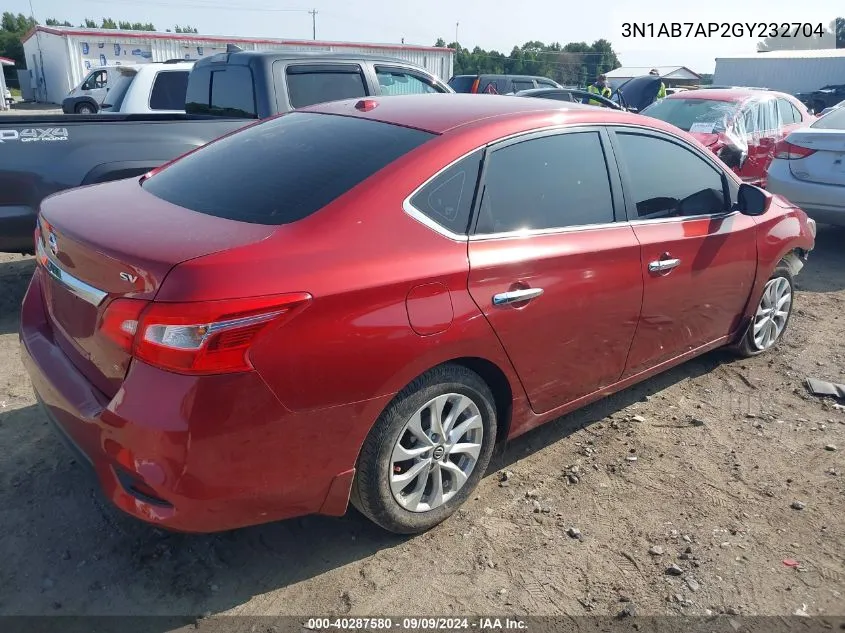 2016 Nissan Sentra Sv VIN: 3N1AB7AP2GY232704 Lot: 40287580