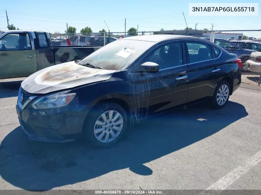 2016 Nissan Sentra Sv VIN: 3N1AB7AP6GL655718 Lot: 40306678