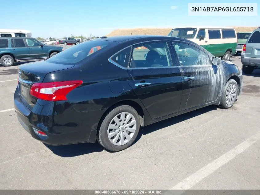 2016 Nissan Sentra Sv VIN: 3N1AB7AP6GL655718 Lot: 40306678