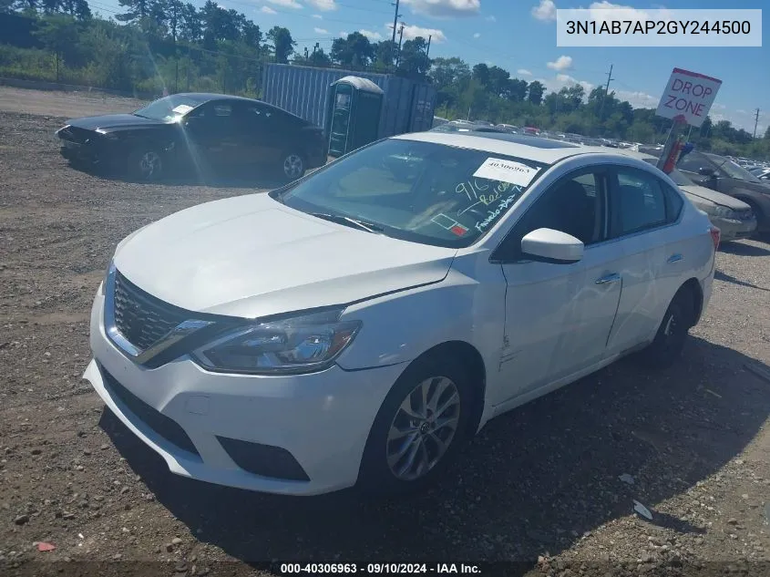 2016 Nissan Sentra Sv VIN: 3N1AB7AP2GY244500 Lot: 40306963