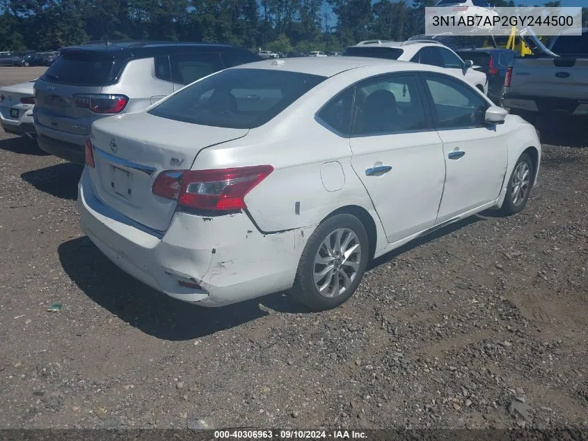 2016 Nissan Sentra Sv VIN: 3N1AB7AP2GY244500 Lot: 40306963