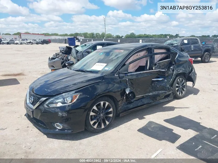 2016 Nissan Sentra Sr VIN: 3N1AB7AP8GY253816 Lot: 40313902