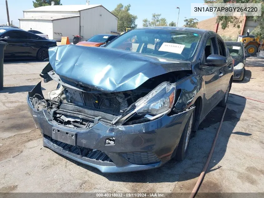 2016 Nissan Sentra S/Sv/Sr/Sl VIN: 3N1AB7AP8GY264220 Lot: 40318032