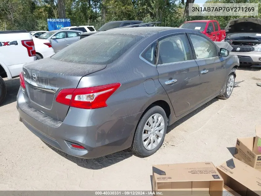 2016 Nissan Sentra S/Sv/Sr/Sl VIN: 3N1AB7AP7GY271269 Lot: 40330331