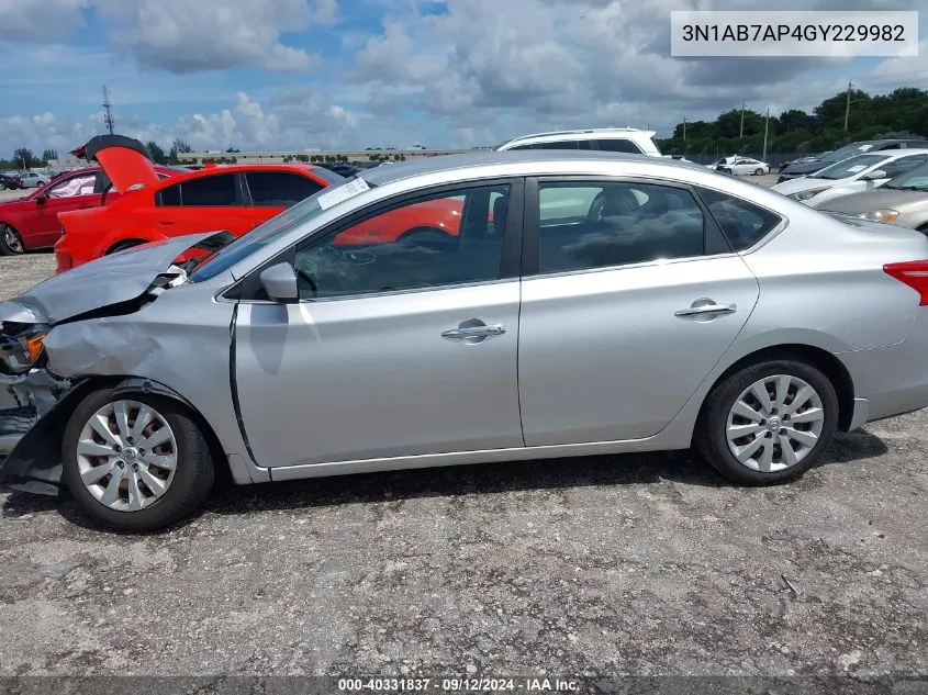 3N1AB7AP4GY229982 2016 Nissan Sentra S/Sv/Sr/Sl