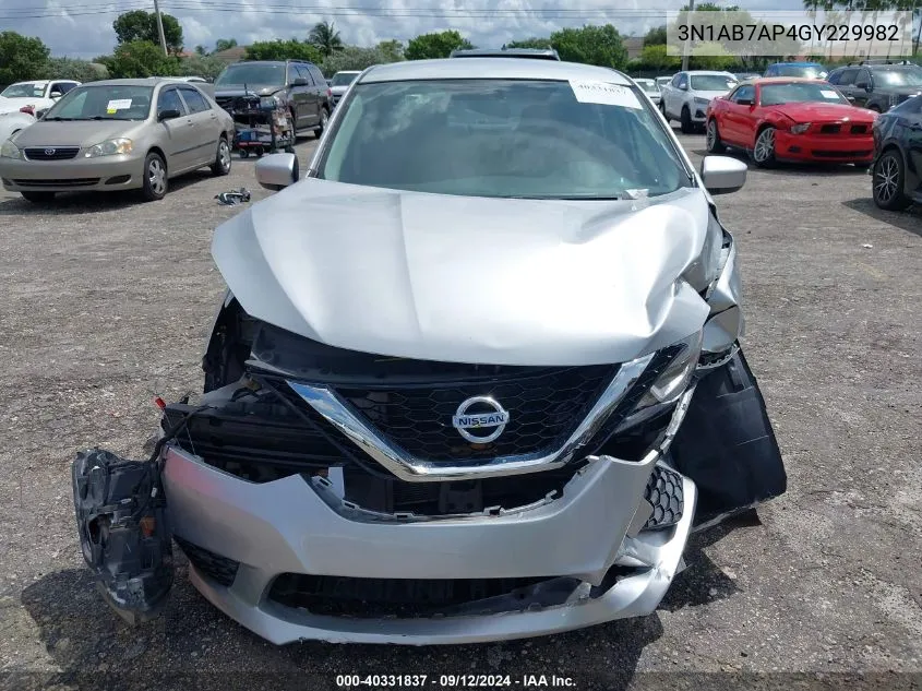 3N1AB7AP4GY229982 2016 Nissan Sentra S/Sv/Sr/Sl