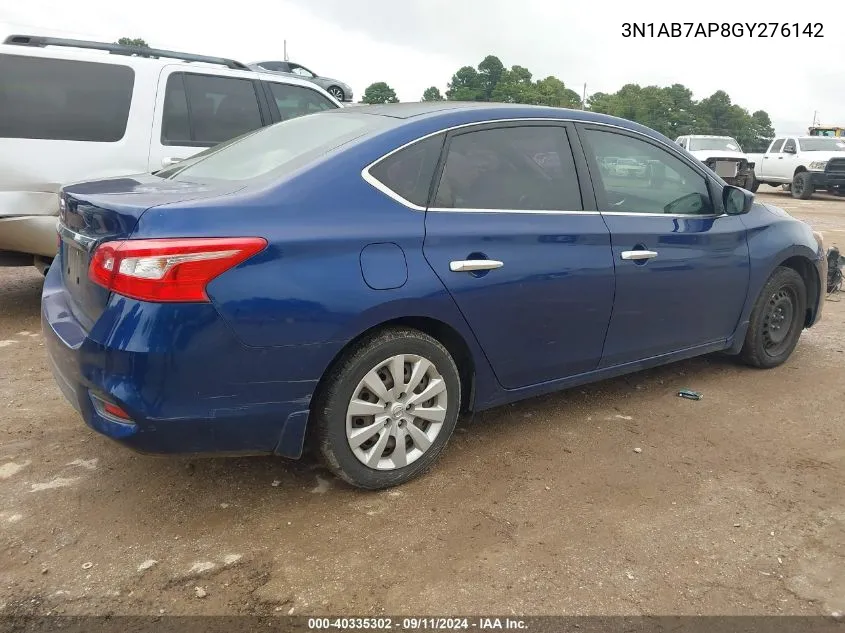 2016 Nissan Sentra S VIN: 3N1AB7AP8GY276142 Lot: 40335302