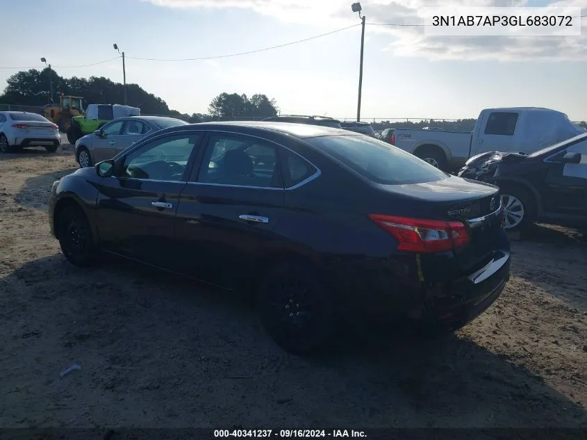 2016 Nissan Sentra S VIN: 3N1AB7AP3GL683072 Lot: 40341237