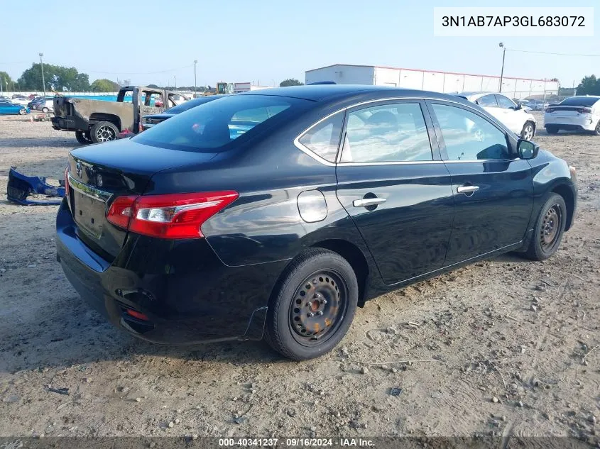 2016 Nissan Sentra S VIN: 3N1AB7AP3GL683072 Lot: 40341237