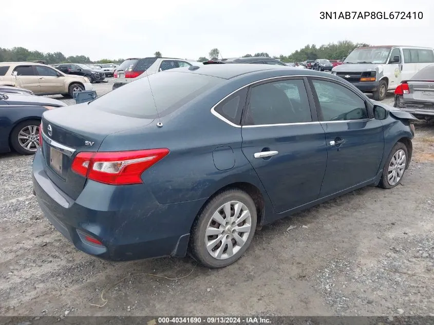 3N1AB7AP8GL672410 2016 Nissan Sentra S/Sv/Sr/Sl