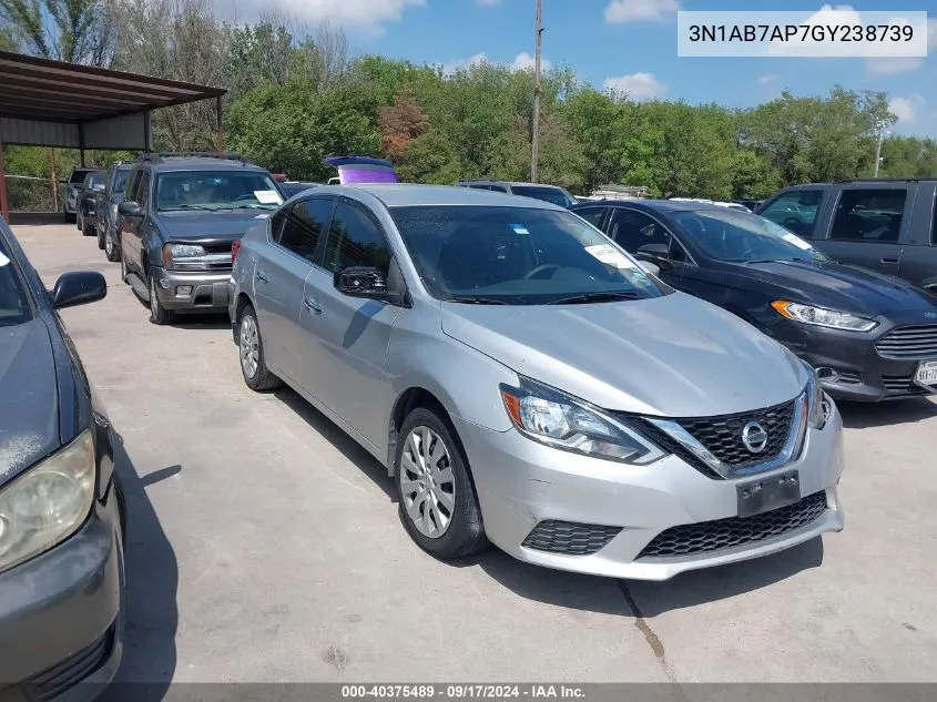 2016 Nissan Sentra S VIN: 3N1AB7AP7GY238739 Lot: 40375489