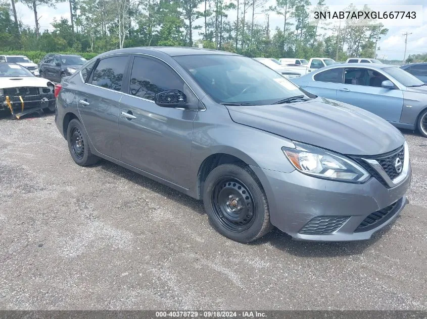 3N1AB7APXGL667743 2016 Nissan Sentra S/Sv/Sr/Sl