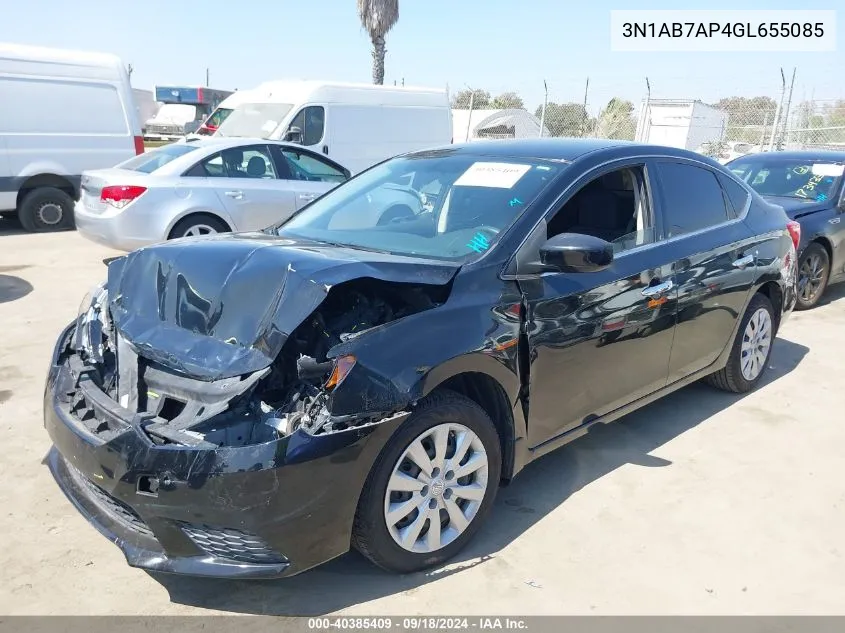 3N1AB7AP4GL655085 2016 Nissan Sentra Sv