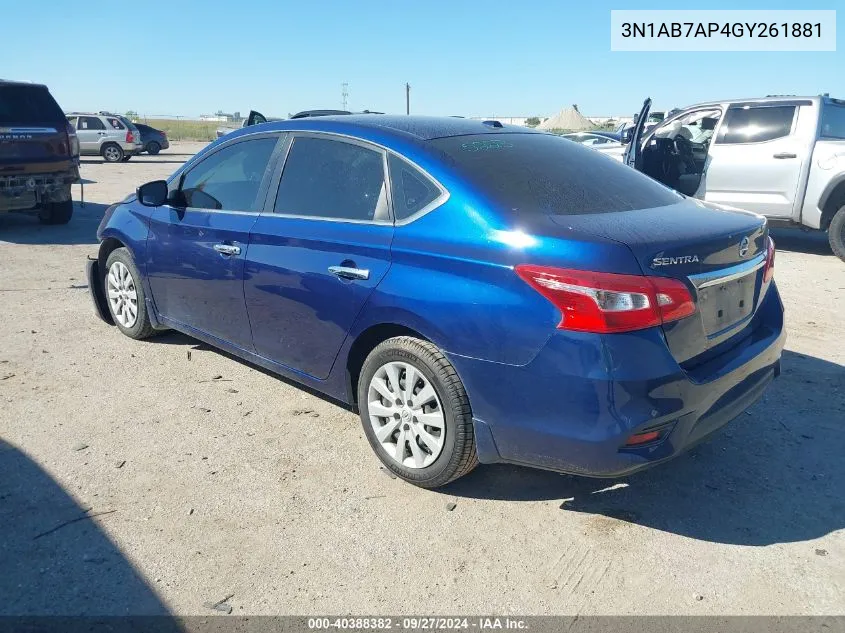 3N1AB7AP4GY261881 2016 Nissan Sentra Sv