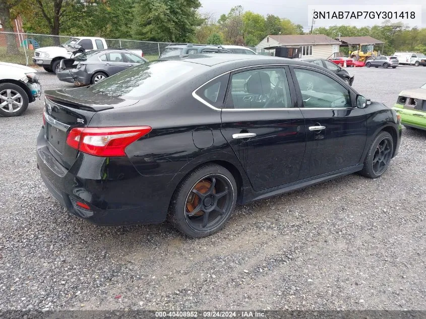 2016 Nissan Sentra Sr VIN: 3N1AB7AP7GY301418 Lot: 40408952