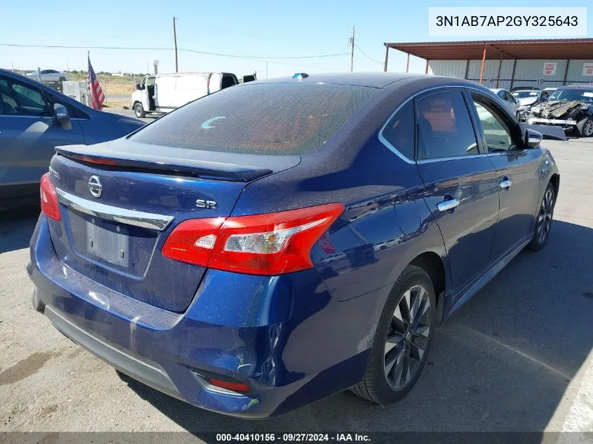 3N1AB7AP2GY325643 2016 Nissan Sentra Sr