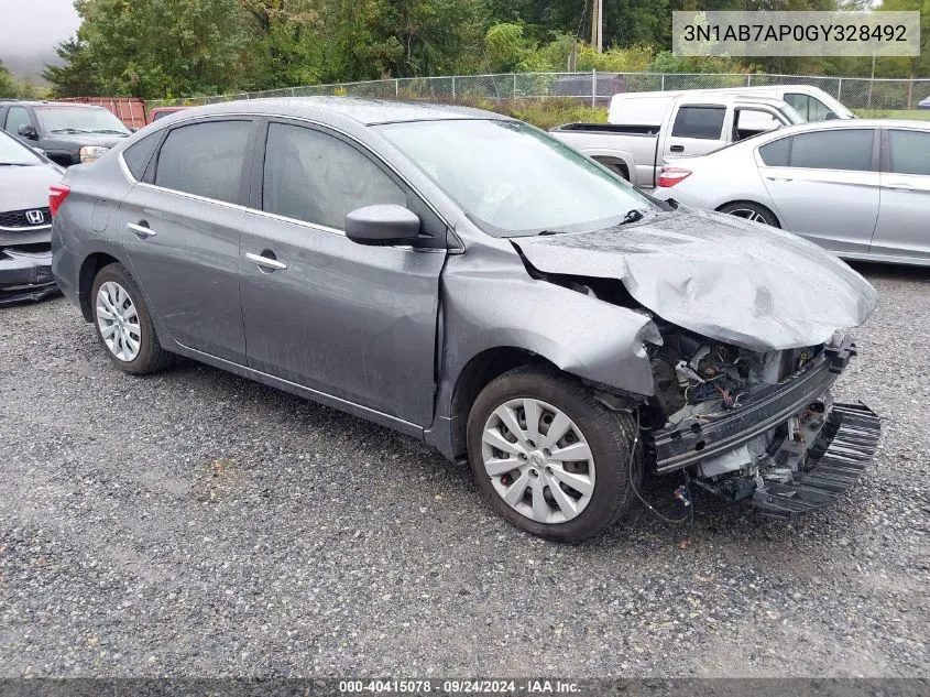 2016 Nissan Sentra S VIN: 3N1AB7AP0GY328492 Lot: 40415078