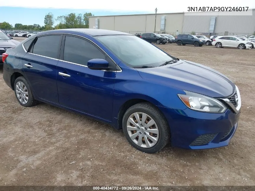 2016 Nissan Sentra S VIN: 3N1AB7AP9GY246017 Lot: 40434772