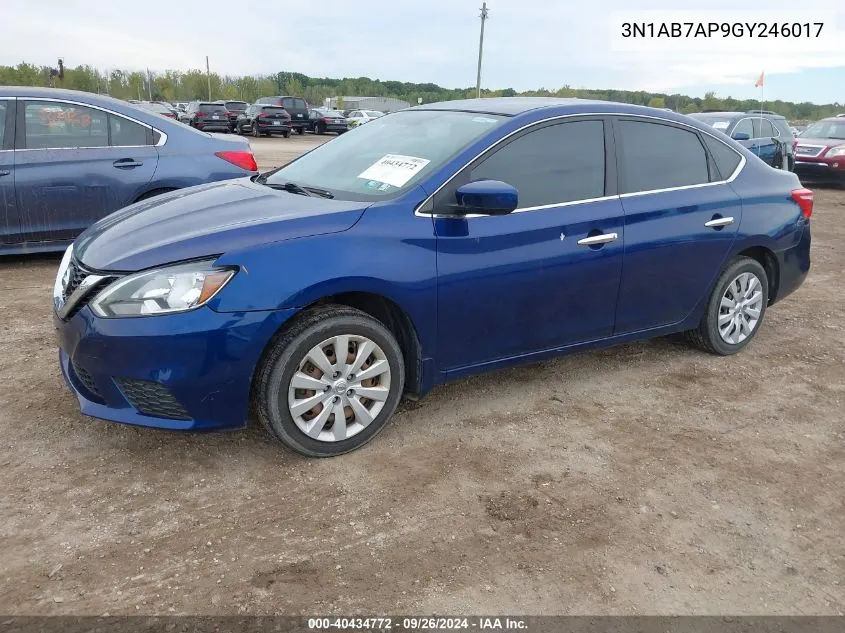 2016 Nissan Sentra S VIN: 3N1AB7AP9GY246017 Lot: 40434772