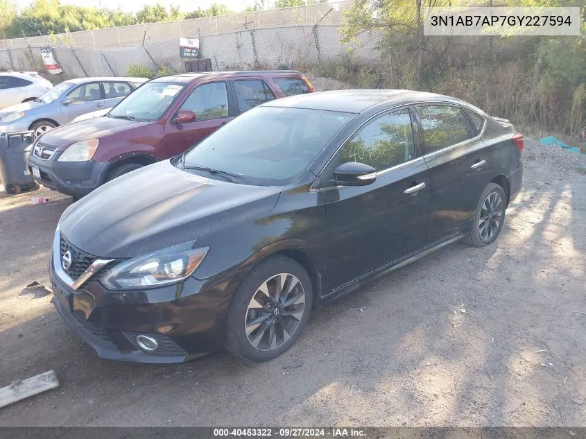 2016 Nissan Sentra Sr VIN: 3N1AB7AP7GY227594 Lot: 40453322