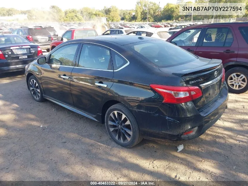 2016 Nissan Sentra Sr VIN: 3N1AB7AP7GY227594 Lot: 40453322