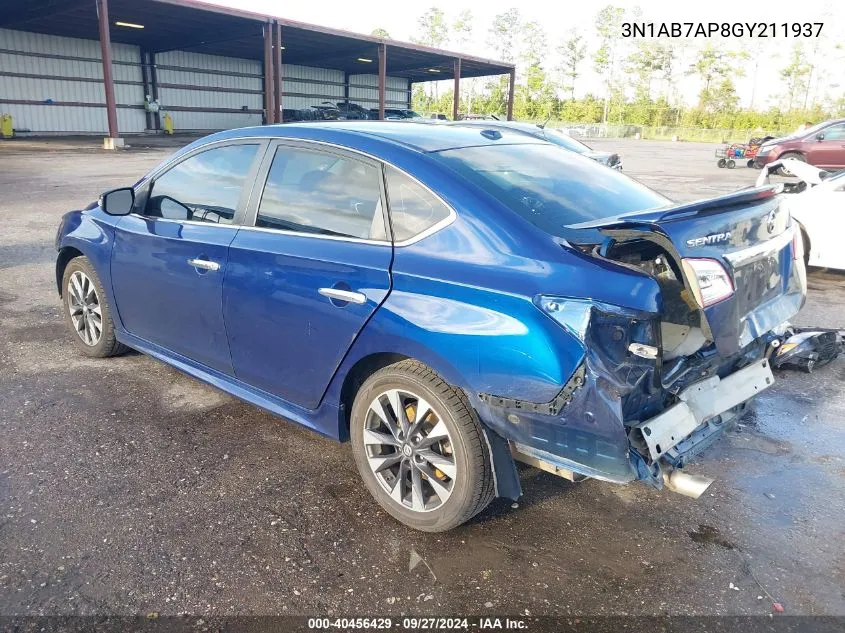 3N1AB7AP8GY211937 2016 Nissan Sentra Sr