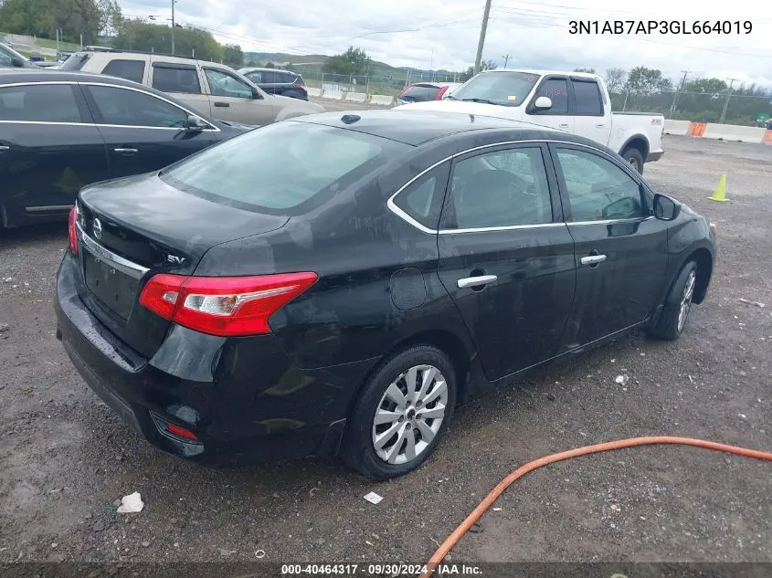 2016 Nissan Sentra Sv VIN: 3N1AB7AP3GL664019 Lot: 40464317