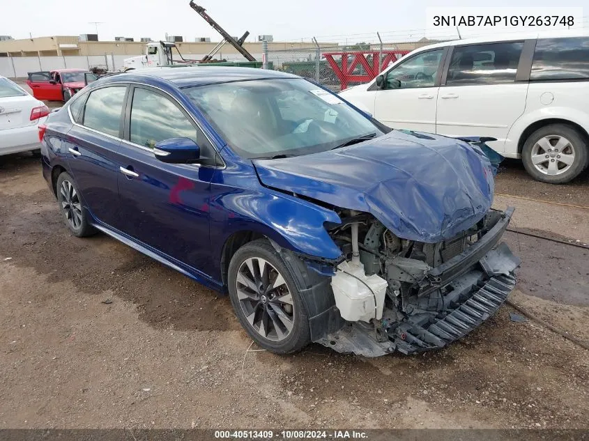 2016 Nissan Sentra Fe+ S/S/Sl/Sr/Sv VIN: 3N1AB7AP1GY263748 Lot: 40513409