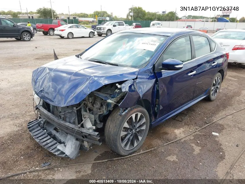 2016 Nissan Sentra Fe+ S/S/Sl/Sr/Sv VIN: 3N1AB7AP1GY263748 Lot: 40513409