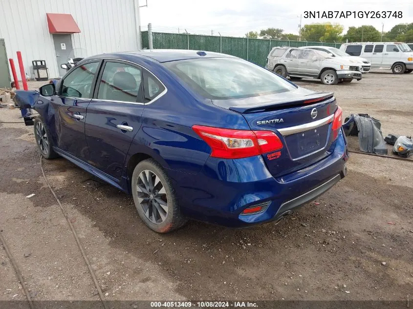 2016 Nissan Sentra Fe+ S/S/Sl/Sr/Sv VIN: 3N1AB7AP1GY263748 Lot: 40513409