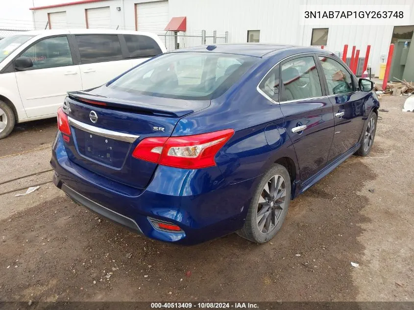 2016 Nissan Sentra Fe+ S/S/Sl/Sr/Sv VIN: 3N1AB7AP1GY263748 Lot: 40513409